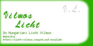 vilmos licht business card